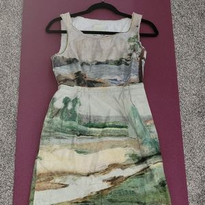 Size 2 unique print sheath dress from Anthroplogie